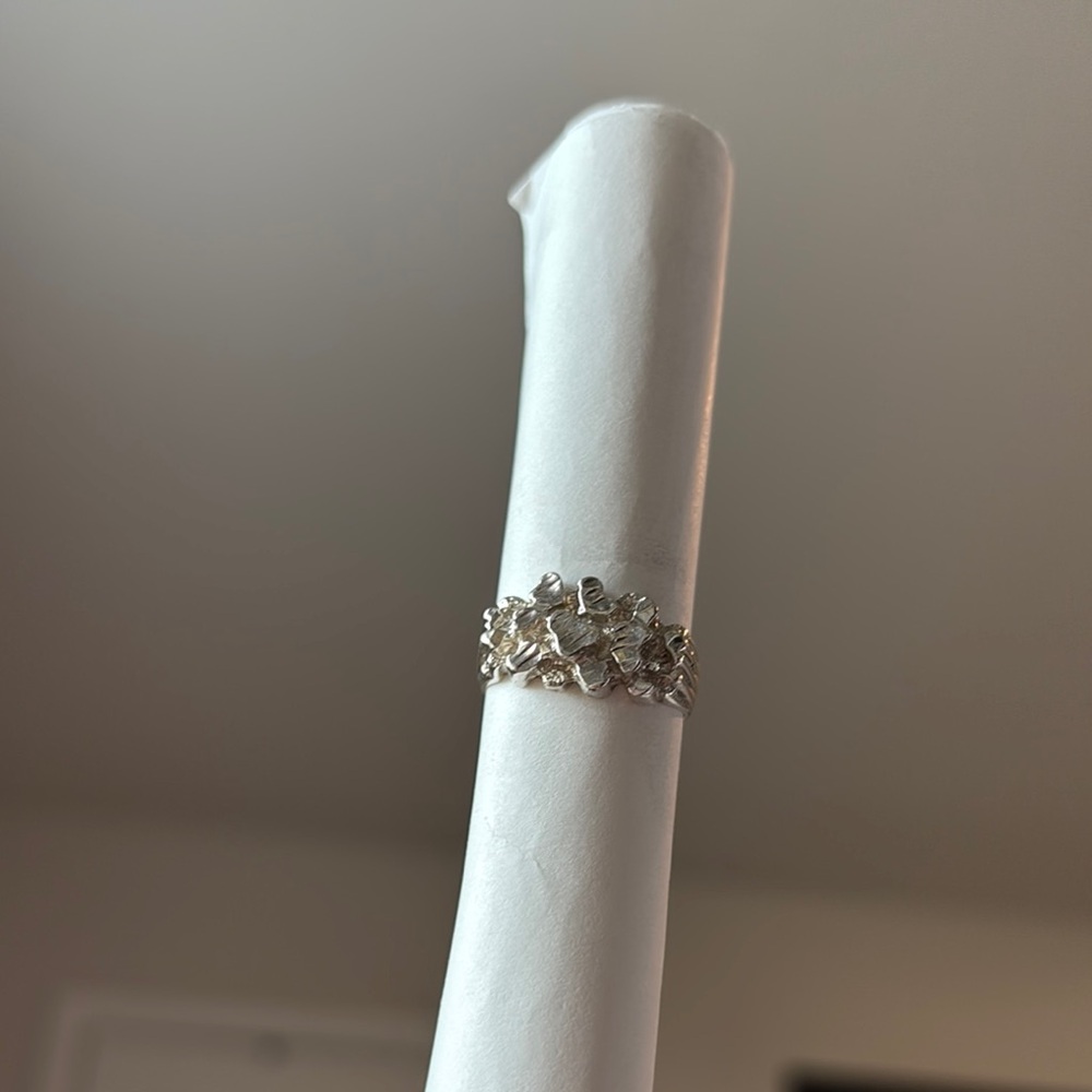 Silver nugget ring